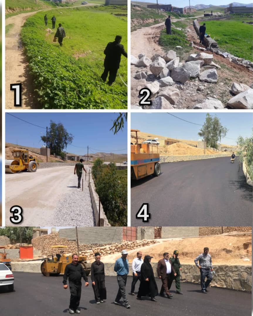بازدید فرماندار مسجدسلیمان از پیشرفت پروژه آسفالت روستای برد سوراخ