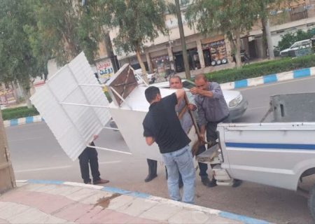 جمع‌آوری ۳۳ دکه غیرمجاز از سطح مسجدسلیمان / شهردار: با سودجویان برخورد قانونی می‌شود